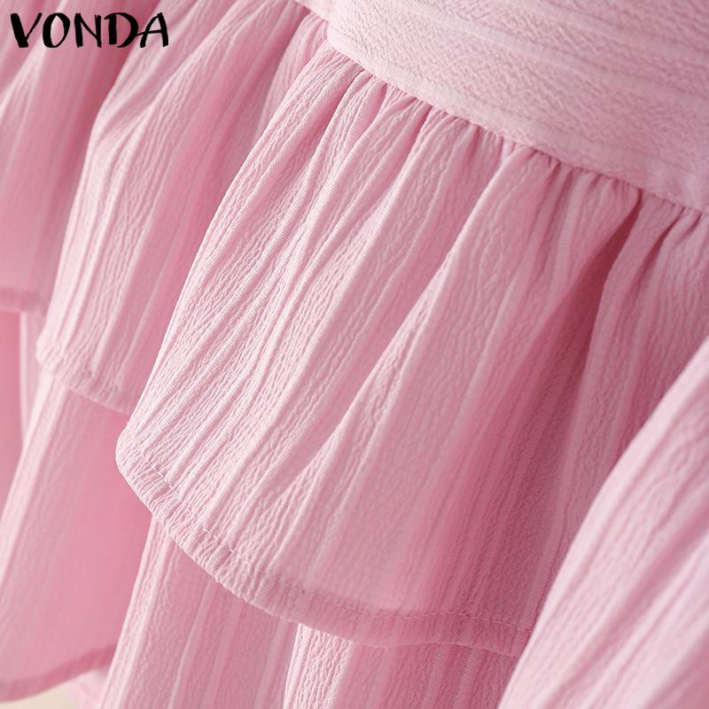 VONDA 2PCS Women Sets Sleeveless Ruffled Tanks and Elastic Waist Shorts Texture Outfits