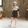 Summer Baby Girls Clothes Set Children Patchwork Zip Tshirts and Shorts 2 Pieces Outfit Kid Short Sleeve Top Bottom TrackOutfit