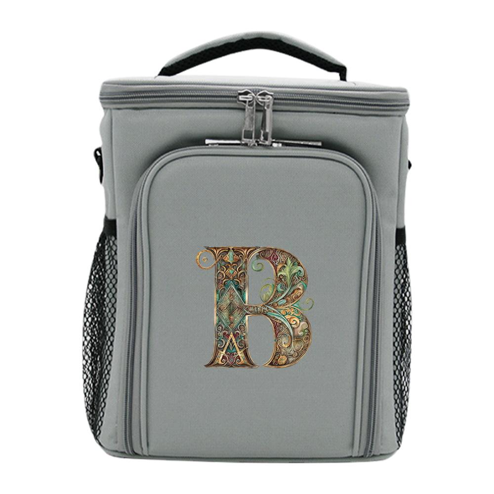 Food Storage Handbag Large Capacity Food Tote Crossbody Lunch Bag Durable Simplicity Outdoor Organizer Case Graphic Letter Print