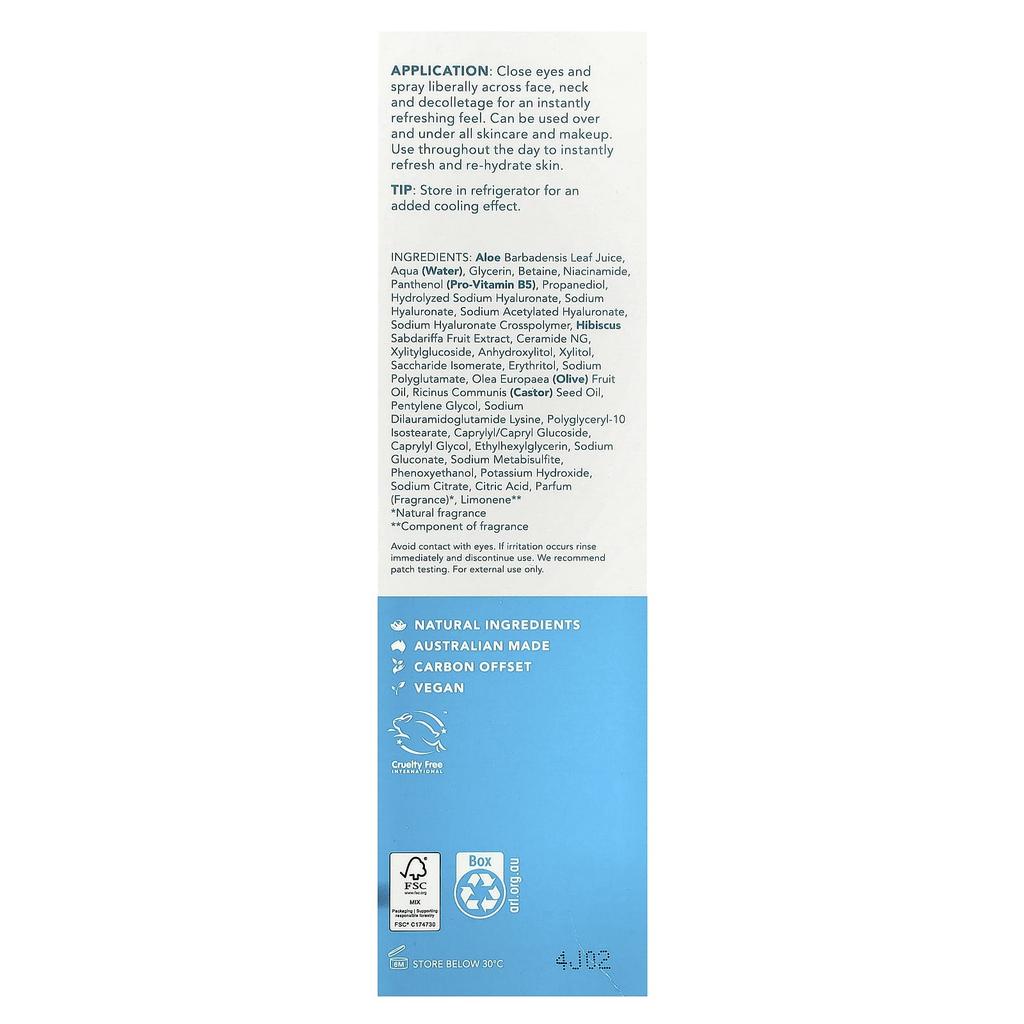 Aquaboost 3D, Hyaluronic Acid Hydration Mist, All Skin Types, 125 Ml (4.23 Fl Oz)