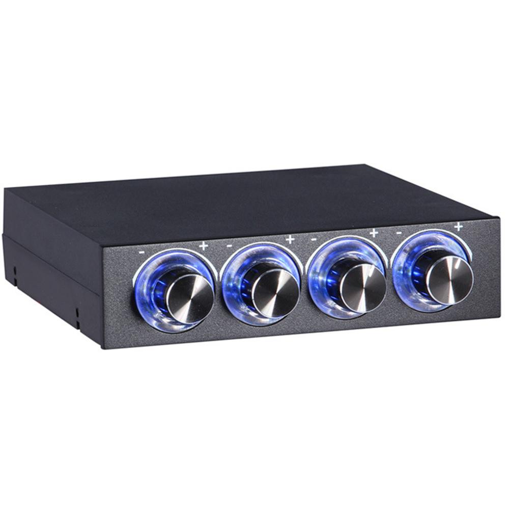 

3.5 FDD Front Chassis Panel Fan Speed Controller 4 Channel W/ LED Controls Up To 4 Sets Of PC Computer Fans