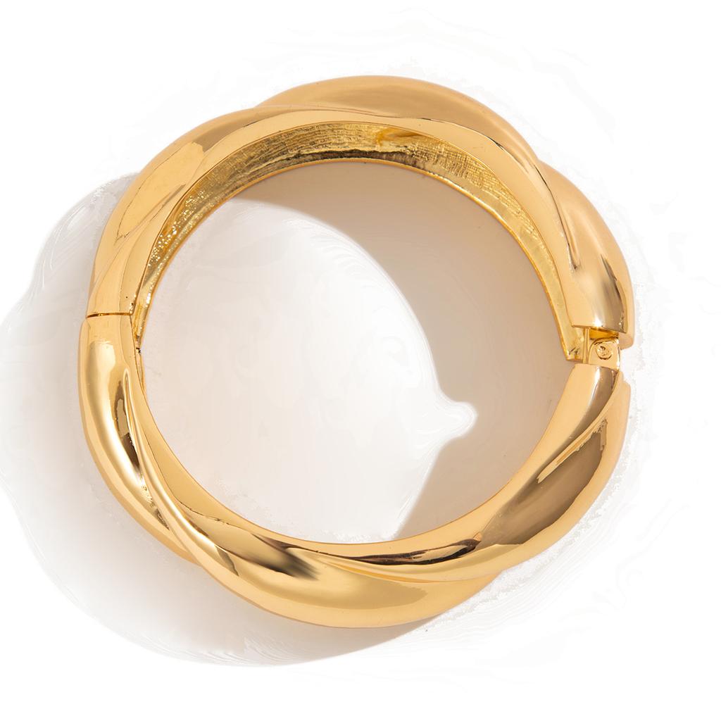 Jewelry, Simple Threaded Mirror Metal Wind Bracelet, Simple Heavy Industry Smooth Corrugated Stacked Jewelry