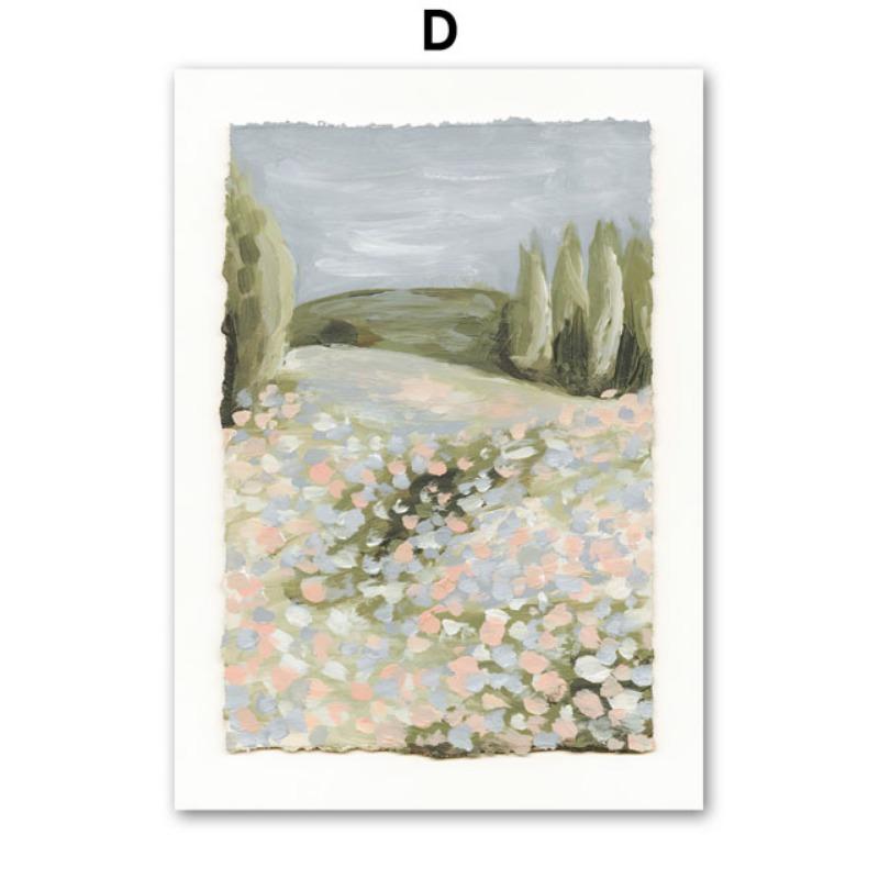 Green Girl Leaves Flower Abstract Landscape Wall Art Canvas Painting Oil Posters And Prints Wall Pictures For Living Room Decor
