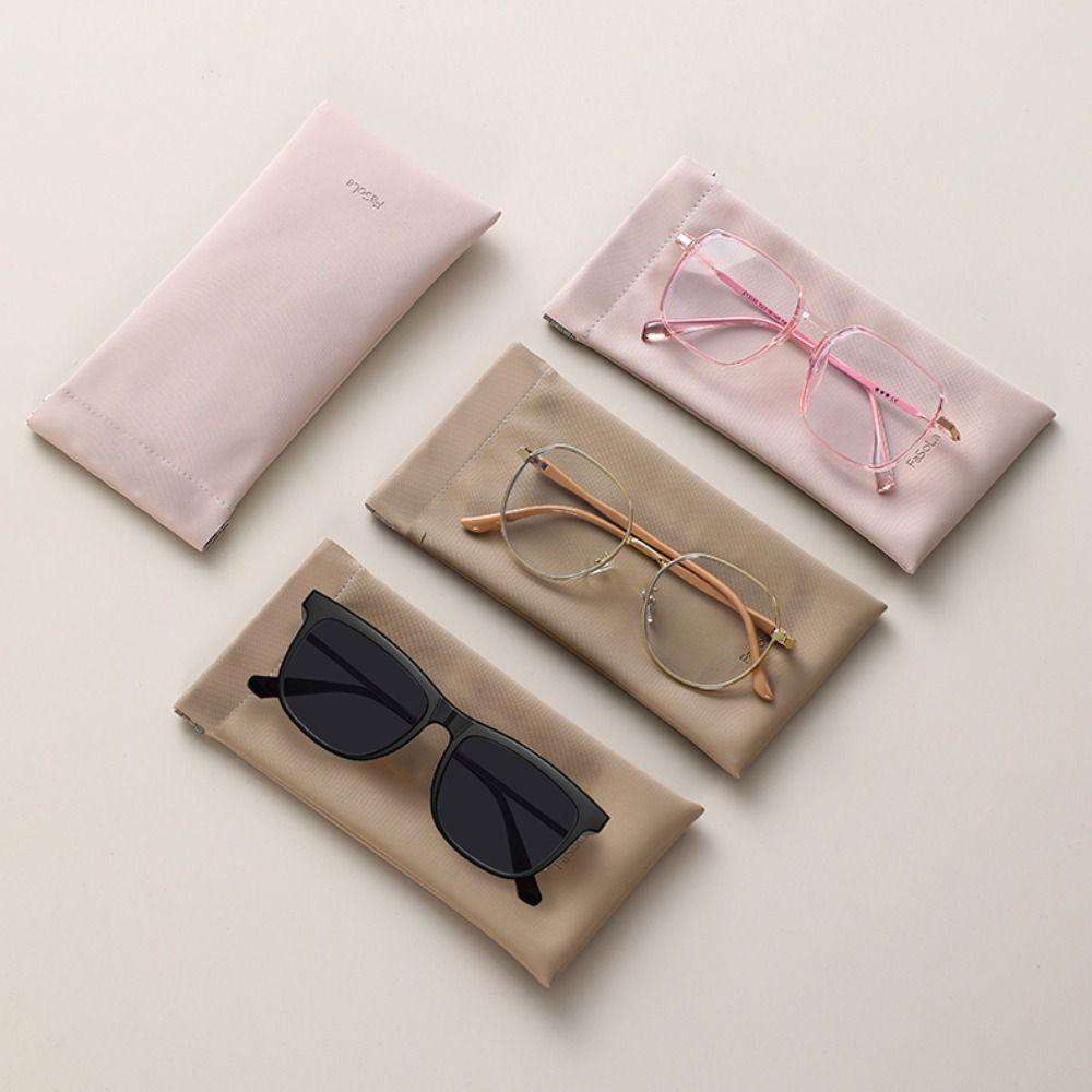 Automatic Closed Sunglasses Organizer Pouch PU Leather Eyeglasses Bag Eyewear Accessories