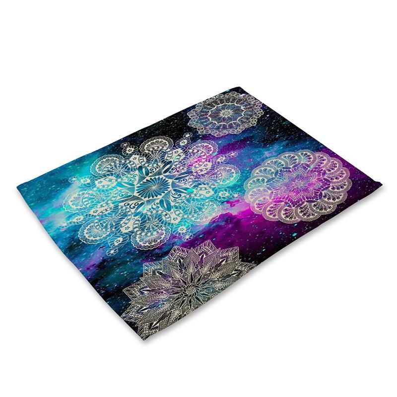

45*30cm Home Decor Accessory Pattern Kitchen Placemat Dining Table Mat Coaster Linen Pads Western Mat 2pcs 30x45cm