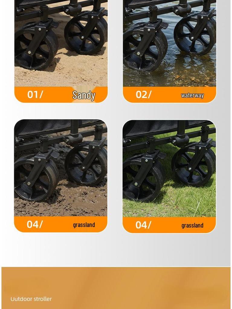 Portable Folding Camping Hand Cart with Pull Rod for Outdoor Use