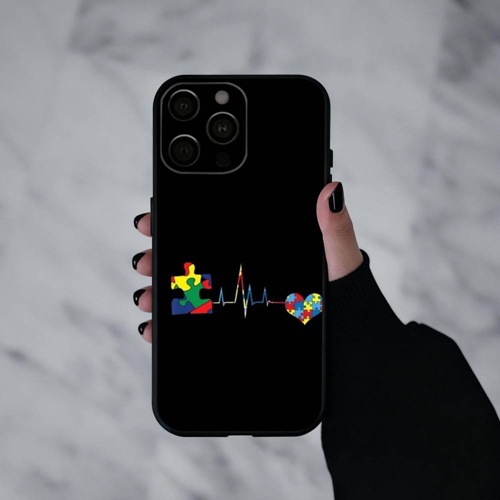 

Puzzle Art Support Autism Phone Case Silicone Soft For IPhone 17pro 16 15 14 13 12 11 X XR Plus Pro Max Plus iPhone17promax