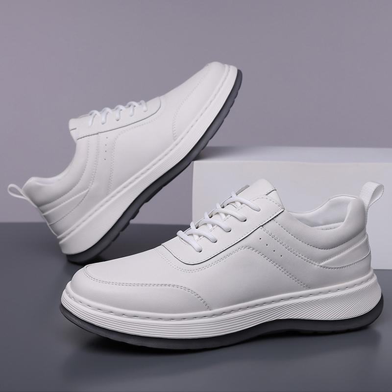 New Men's Sports Style Casual Shoes Lightweight Non-slip Soft Sole Comfortable Leather Shoes Men's Outdoor Fashion Travel Shoes