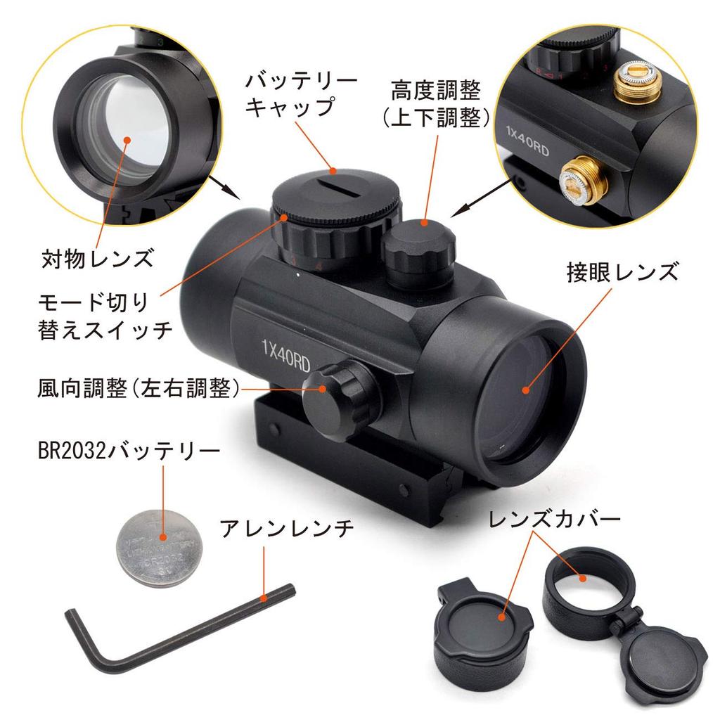 Trirock Tactical Red/Green Dot Sight, 1x40RD, Compatible with 20mm/10mm Rail Mounts, 5-Level Red/Green Adjustment (New Edition)