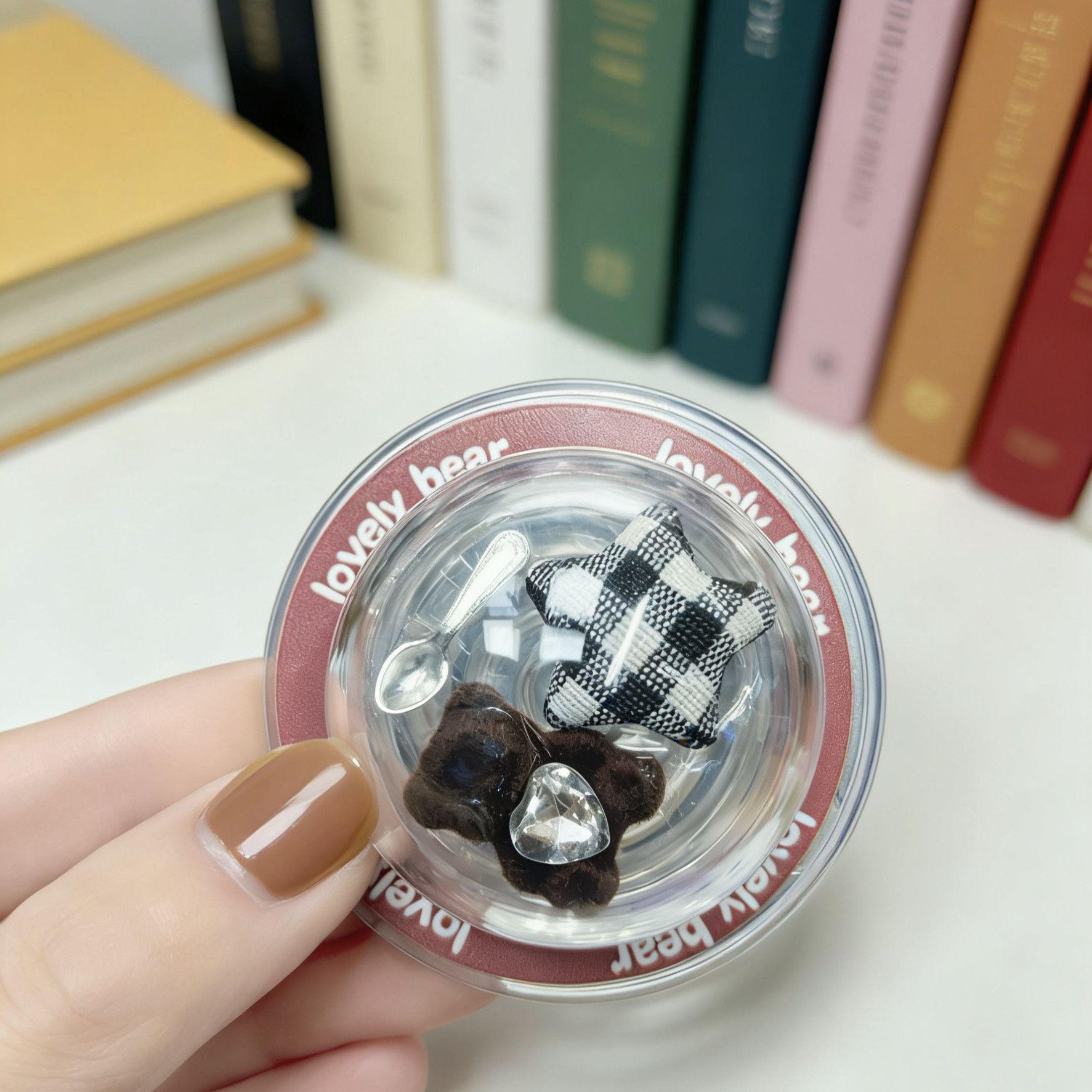 

Cross Love Korean Magnetic Phone Stand with Mirror & Rhinestone Bear
