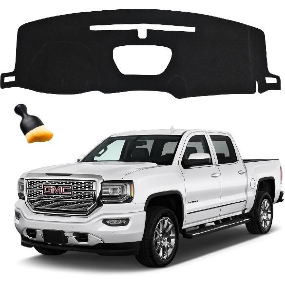 Dashboard Cover Mat For GMC Sierra - 1500 2500HD 3500HD & Chevy Chevrolet Silverado      Accessories Dash Cover Dash Mat Glare UV Rays Protector