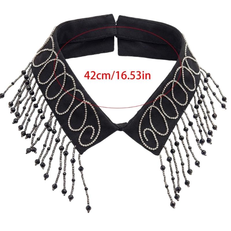 Elegant Beadwork Fringe Detachable Collar Fashion Accessory For Women And Girls Stylish Neckpiece Decorative Neckwear