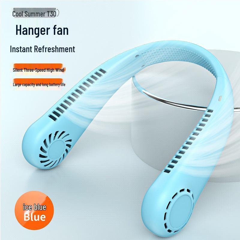 Portable Silent Neck Fan: Leafless, USB Rechargeable, Outdoor Wearable Cooler