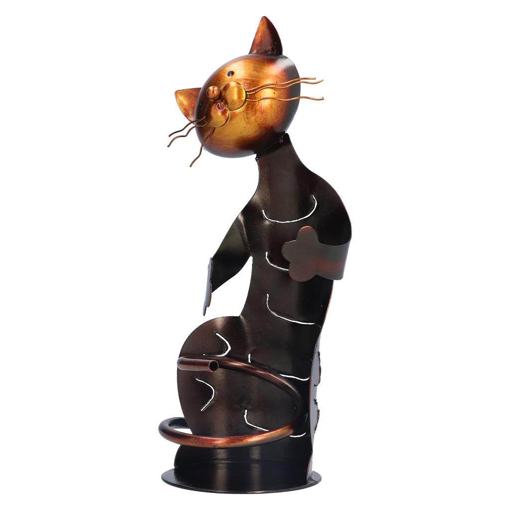 Cat Shaped Wine Rack Metal Sculpture Shelf Practical Sculpture Home Decoration Interior Decoration
