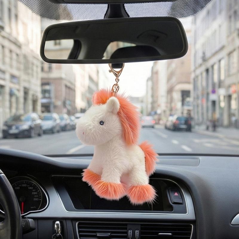 Adorable Horse Plush Keychain Soft PP Cotton Cute Stuffed Animal Toy Bag Hanging Decoration For Girls Gift