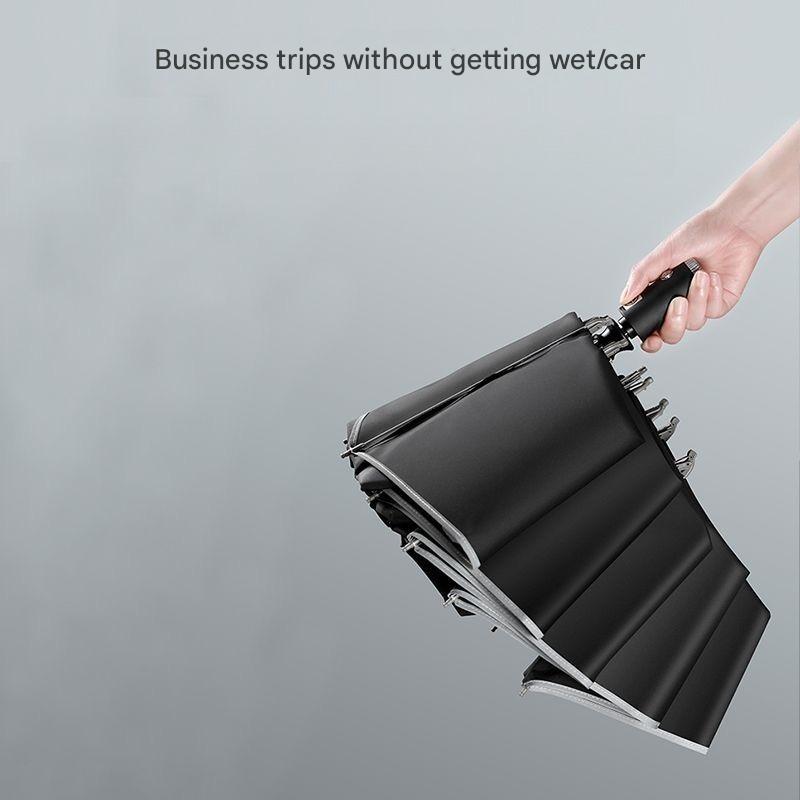 Fully Automatic Sun Umbrella With Flashlight Men's Enlarged Anti-ultraviolet Sunny and Rainy Dual-use Car-mounted Umbrella