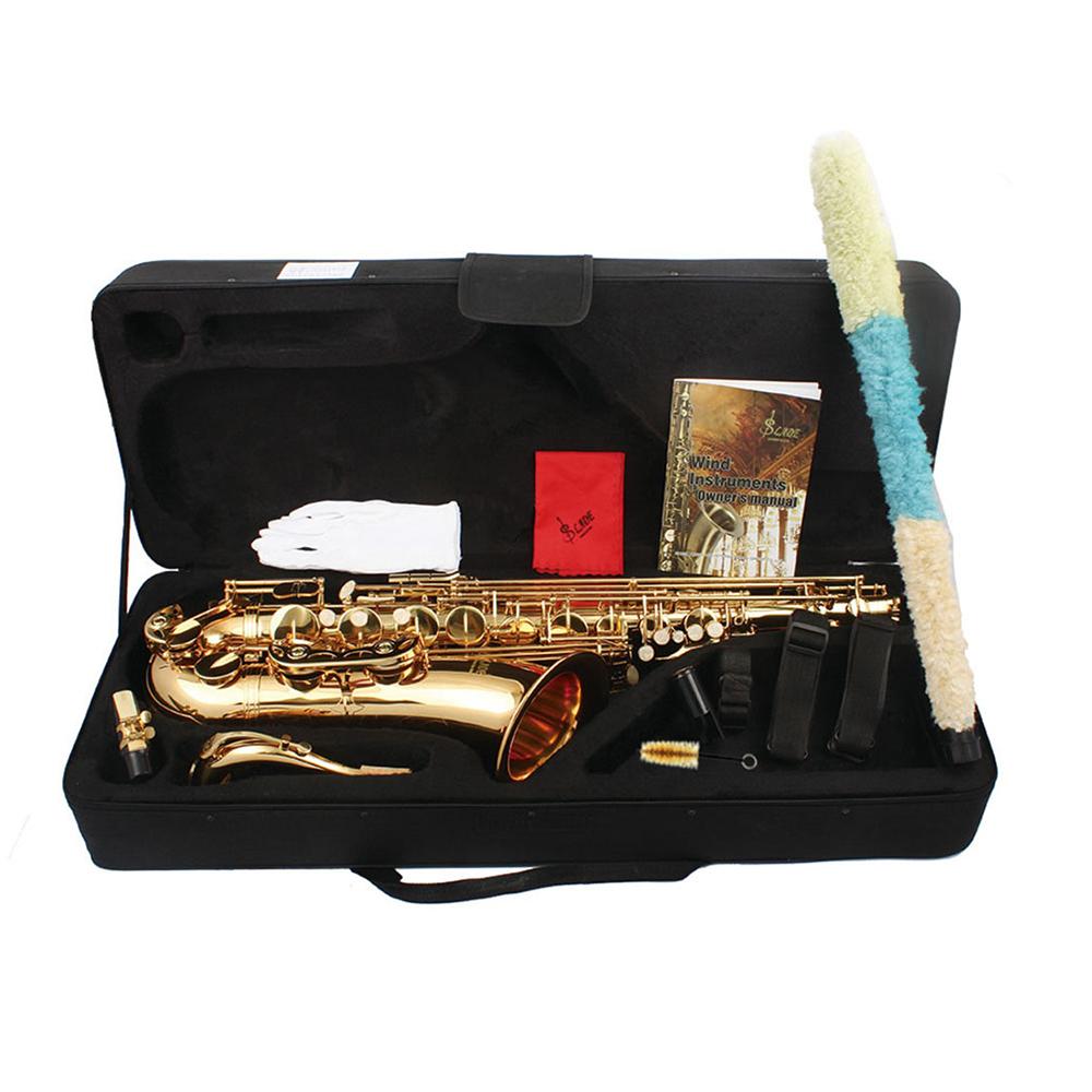 SLADE Bb B Flat Tenor Saxophone Brass Body Sax Professional Woodwind Instrument with Saxfone Case Reeds Gloves Accessories Set