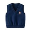 Kids' Sweater Spring and Autumn Boys' Wool Vest V Neck Sleeveless Waistcoat Baby Boys' Bear Casual Pullover