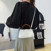 WTEMPO Einfache einfarbige Holzgriff Falten Wolke Kleine Handtaschen Mini Einzelne Schulter Umhängetaschen Handtaschen