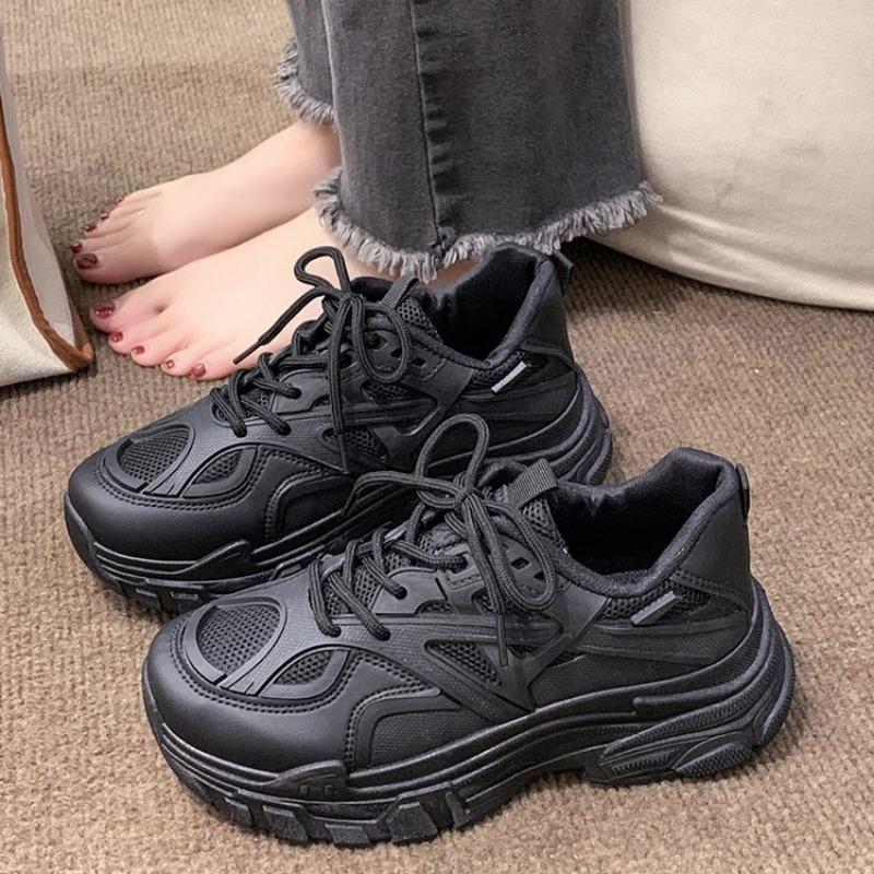 

Black dad shoes women s summer spring new student versatile thick-soled small sneakers 35