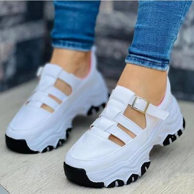 2025 New Thick-soled Women's Sports Shoes Fashion Casual Comfortable Slip-on Flat Shoes Women's Heightening Vulcanized Shoes