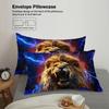 3-piece Set,lightning Lion Pattern Printed Duvet Set, Queen, King, Double Bed, Party  Funny and Creative Bedding Set