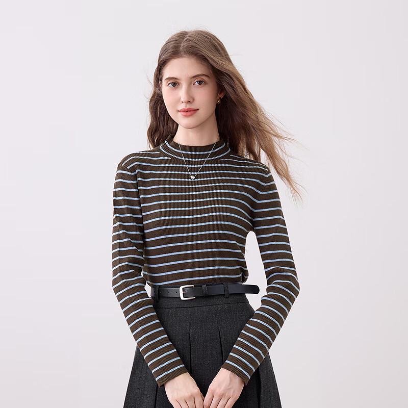 Betu Women's Color-Block Stripe Long-Sleeve Knitted Top