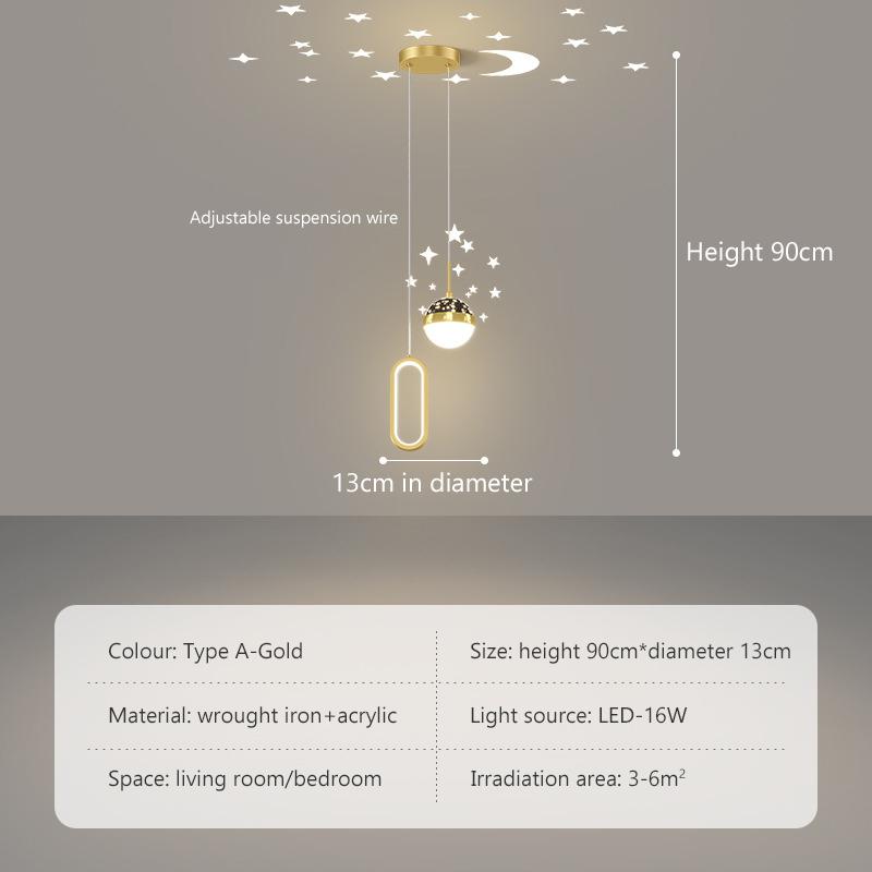 Modern LED Pendant Light Bedside Chandelier Creative Nordic Art Luxury Living Room Bedroom Study Long Line Small Pendant Lamps