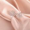 Dawapara Flower of Life Cutout Women Adjustable Ring Mandala Sacred Geometry Yoga Kabbalah Jewelry Stainless Steel