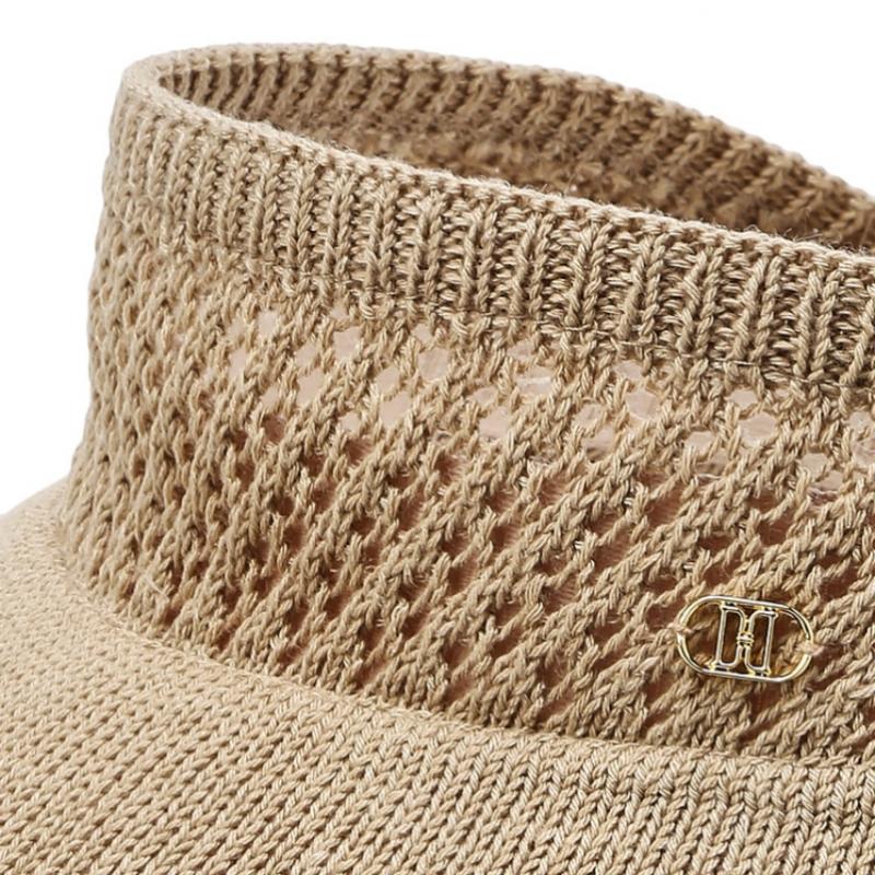 Daks Packable Linen Blend Beige Check Line Sun Cap Dbhe4e108i2