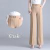 Women's High-Waisted Wide-Leg Ice Silk Pants - Loose, Straight, Versatile, Cropped, Perfect for Spring/Summer