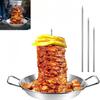 Poêle gyroscopique avec brochette Plaque de cuisson gyroscopique Poêle à brochette verticale pour four Rôtissoire verticale 304 en acier inoxydable Brochette verticale Accessoires de barbecue