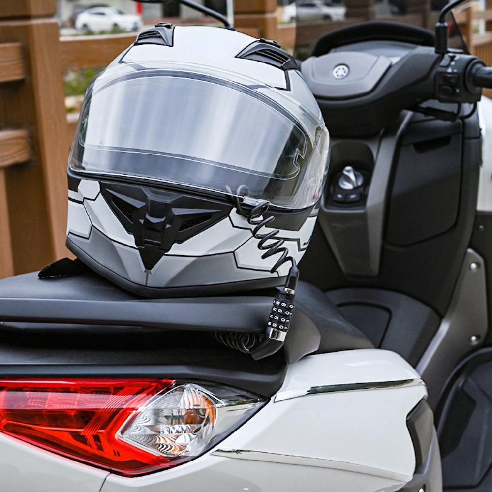 Wire Helmet Lock Motorcycle Bicycle Anti-theft Helmet Lock Telescopic Wire Lock Cow Cable Lock Head Combination Lock