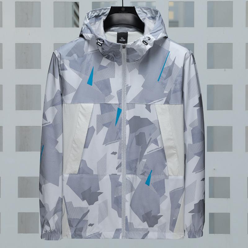 Spring and Autumn Trend Men's Fashion Jacket Hong Kong Style Handsome Loose Casual Camouflage Hooded Jacket