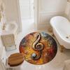 Musical Notes,Round Area Rug,Carpet Rug for Living Room Bedroom Sofa Playroom Decor,Non-slip Floor Mat