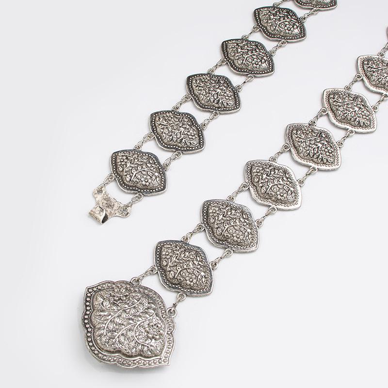 Women's Retro Ethnic Metal Waist Chain Belt for Belly Dance and Dress Decoration