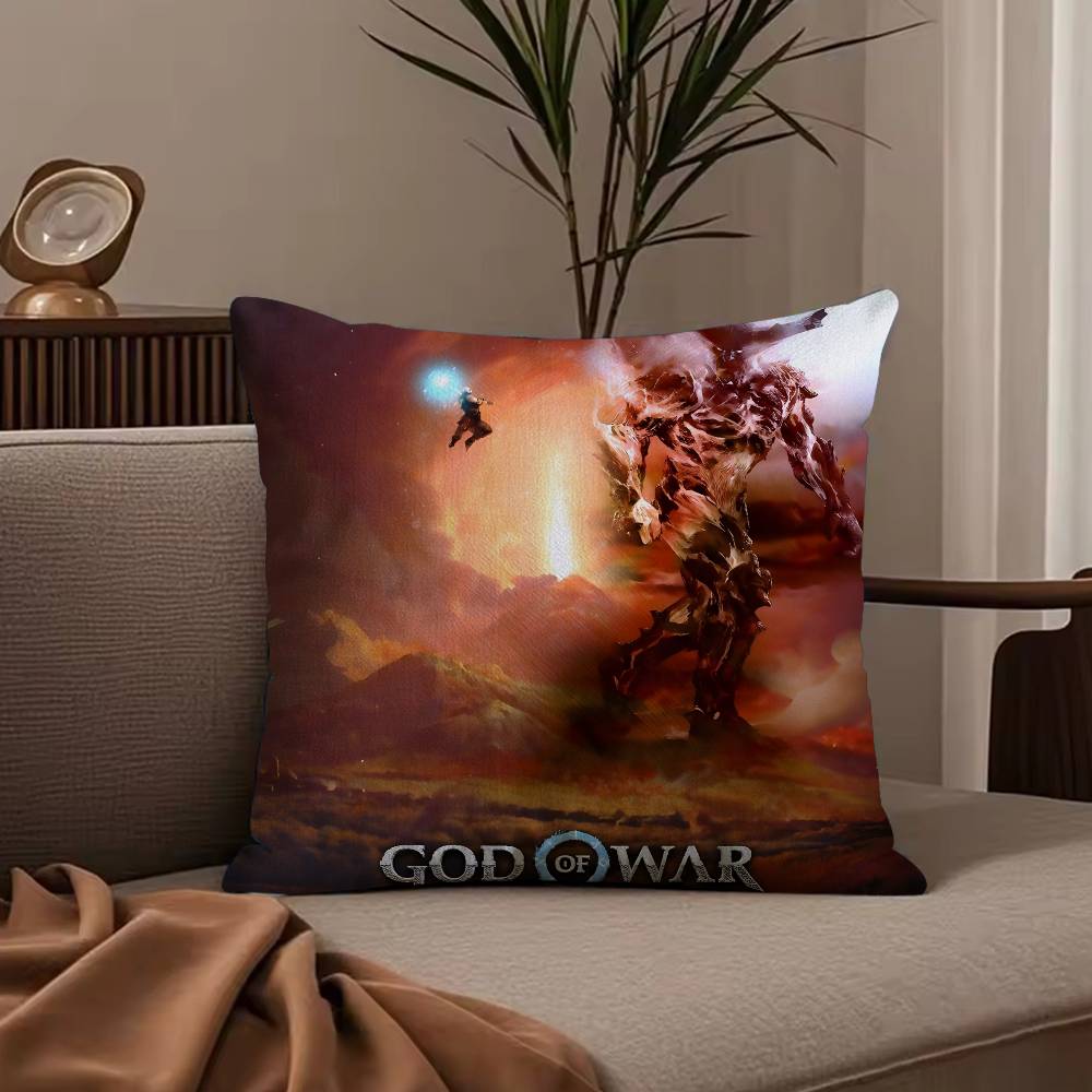Anime G-God of W-War Ragnarok Pillow Case Anti-dustmite Pillowcase Invisible zipper silky short plush Sofa cushion cover
