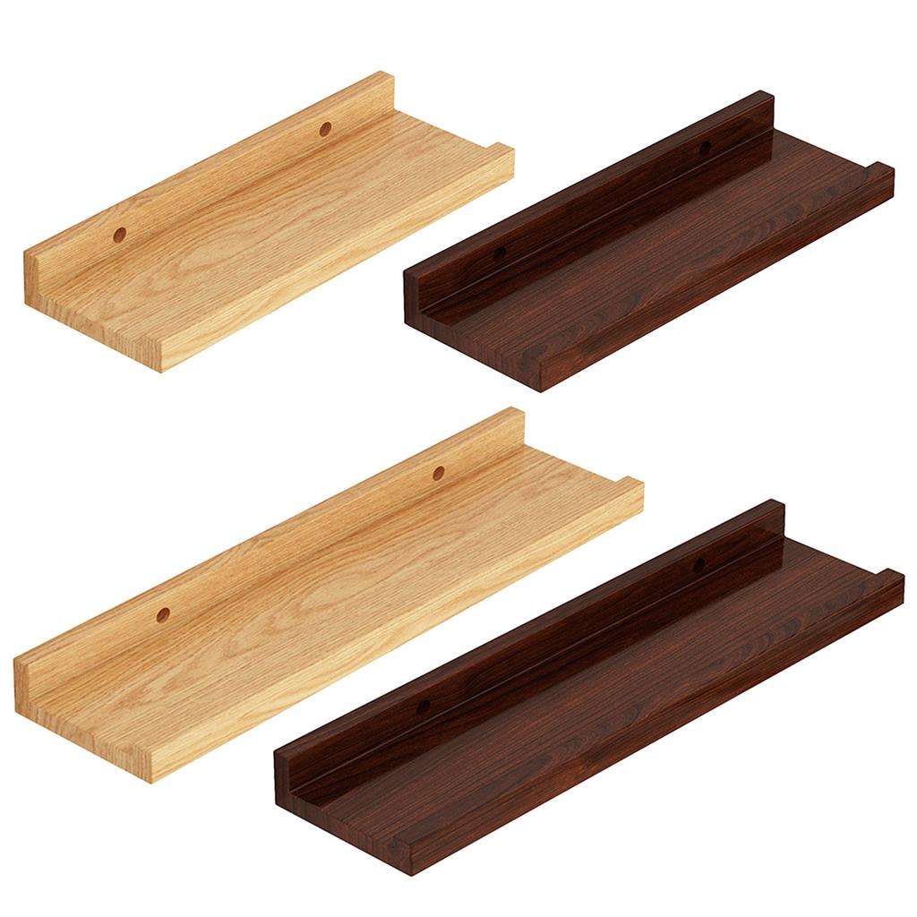 Wood Wall Mounted Shelf Bathroom Cosmetic Storage Stand Convenient Rack for Displaying Books and Decorative Items