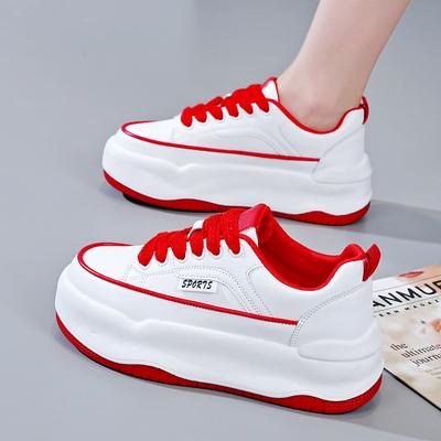Small White Shoes for Women 2023 Spring and Autumn New All-fit Muffin Thick Sole Increase Leisure Sports Women's Shoes Board Shoes 1901