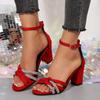 Fashion High Heels Fashion Going Out Temperament Summer New Delicate Cross Thin Strap Non-slip Wear-resistant Sandals