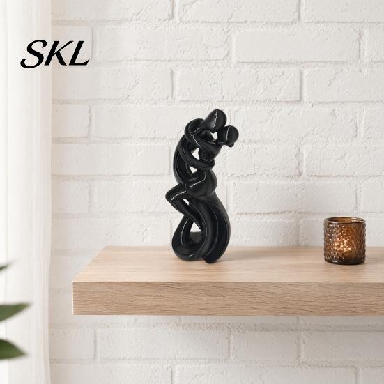 Minimalist Couple Decor 3D Printed Tango Dancer Statue, Abstract Art Figurine with Elegant Ballroom Pose, Modern Stable Base Statue Home Sculpture for