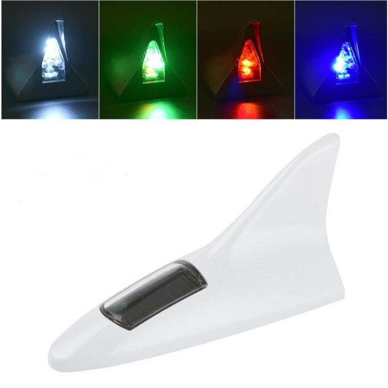 STONEGO Car Decorative Lights Solar Shark Fin Antenna Roof Tail Modified Lights Rear-end LED Flash Lights