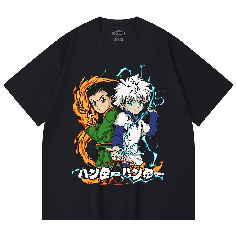 230 Gsm 100% Cotton HXH V7 Gon Killua Print Unisex Heavy Cotton T Shirt