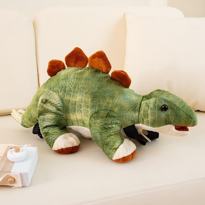 Cartoon Stegosaurus Backpack Plush Doll Green Dinosaur Large Capacity Backpack Girls Shopping Crossbody Bag