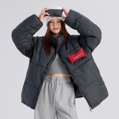 New Stand Collar Cotton Coat Winter Same Style Couple Short Loose Coat for Women