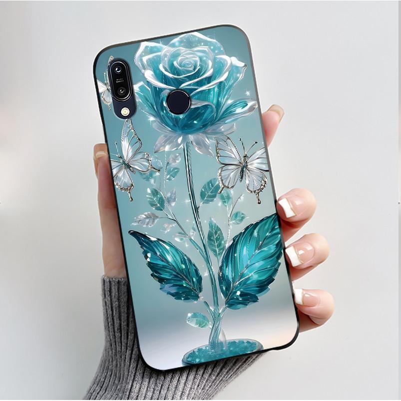 For Asus Zenfone Max (M1) ZB555KL Max Pro (M1) ZB601KL ZB602K Case Soft Silicone Black Cover Cute Flower Cartoon Phone Casing