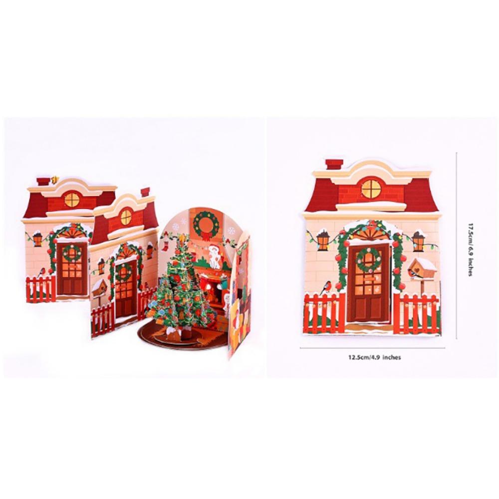 Multicolor Christmas Greeting Cards Santa Xmas Tree 3D Christmas Card  Christmas Season