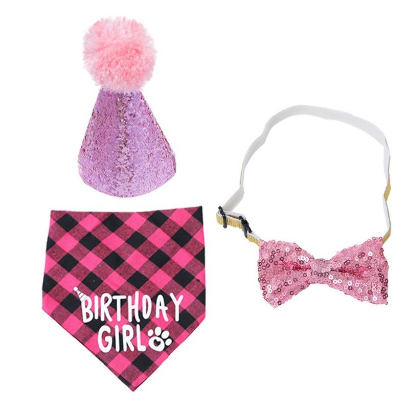 Pet Birthday Set Saliva Towel Triangle Towel Hat Pet Party Decoration Supplies Modeling Outdoor Creativity
