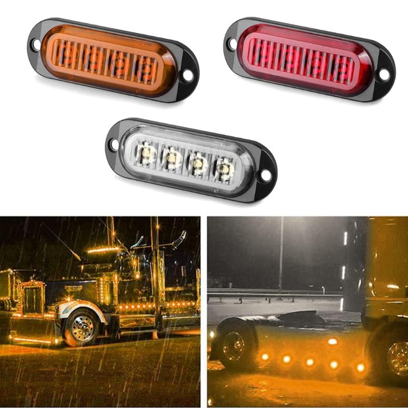 4LED Turn Signal Stop Brake Light For Car Trailer Truck Pickup Indicator Waterproof Taillamp Side Marker Lamp Tail Light