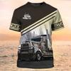 Trucker T-Shirts Trucking 3D Print Men's O-Neck Short Sleeve Street Truck Harajuku Clothing